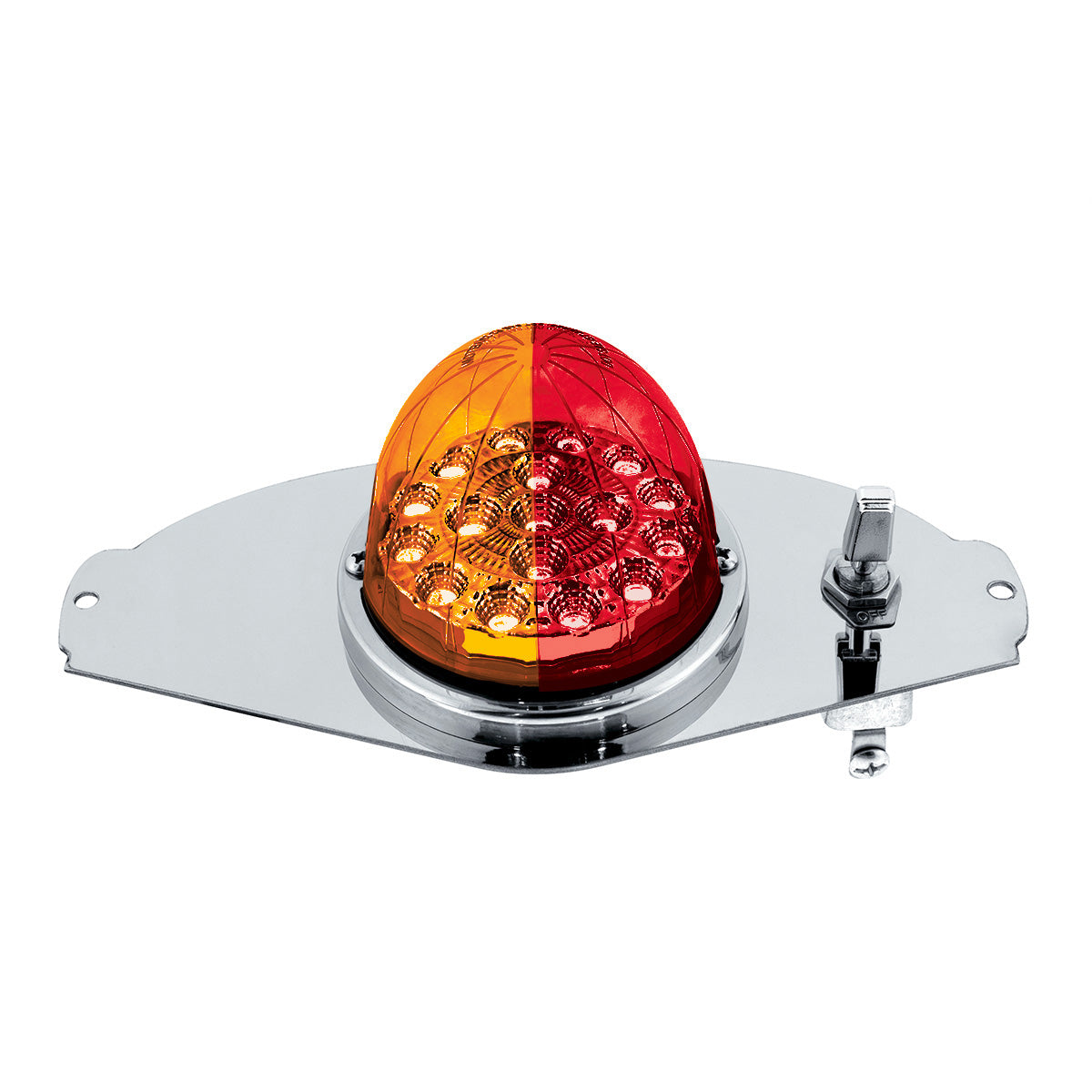 304 SS Above Door Dome Light Kit W/ 17 LED Double Fury Watermelon For 2008-2017 FL Cascadia-Amber & Red LED