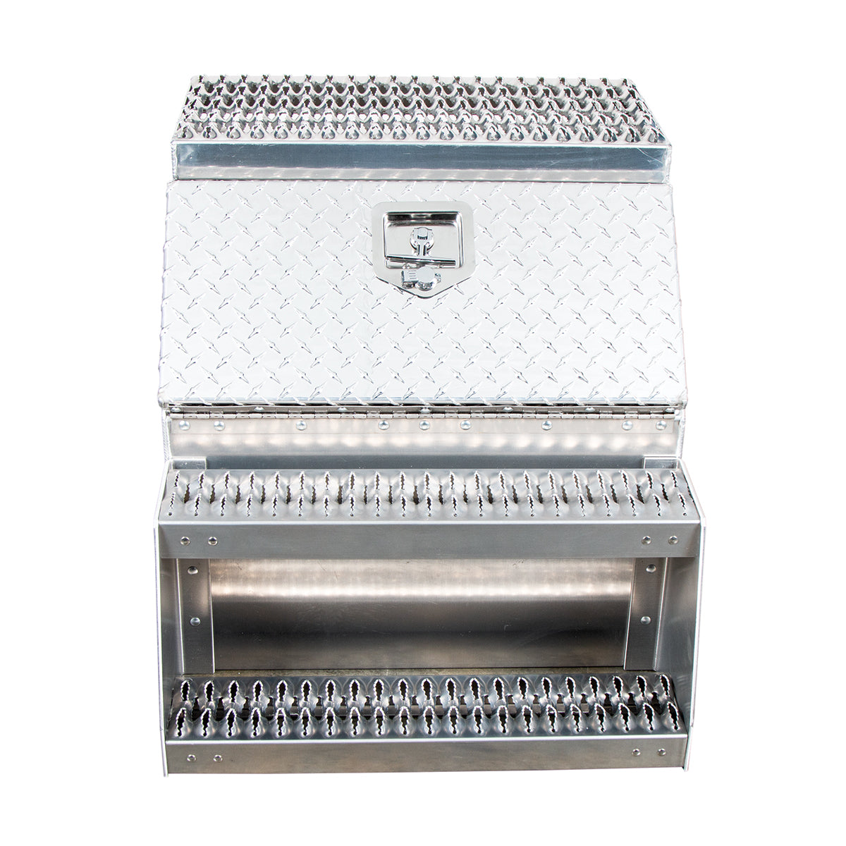 24"L X 25"W X 28"H Aluminum Step Saddle Box