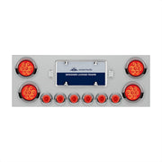 SS Rear Center Panel With 4X 7 LED 4" Reflector Lights & 6X 9 LED 2" Lights & Visors -Red LED & Lens
