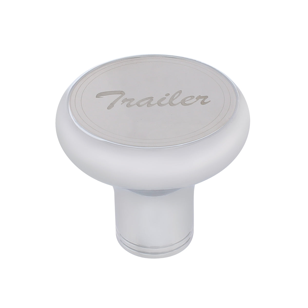 "Trailer" Deluxe Air Valve Knob - Stainless Plaque With Cursive Script
