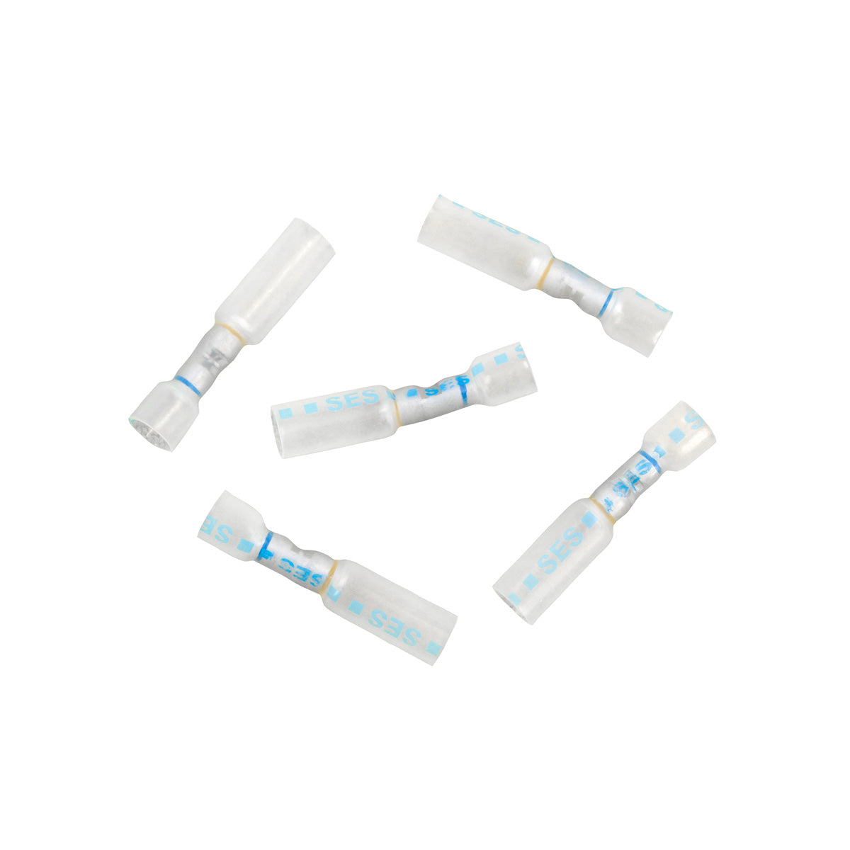 16-14 to 12-10 AWG CS Multi-Wire Heat Shrink Connector - Clear w/ Blue Dash (5-Pack)