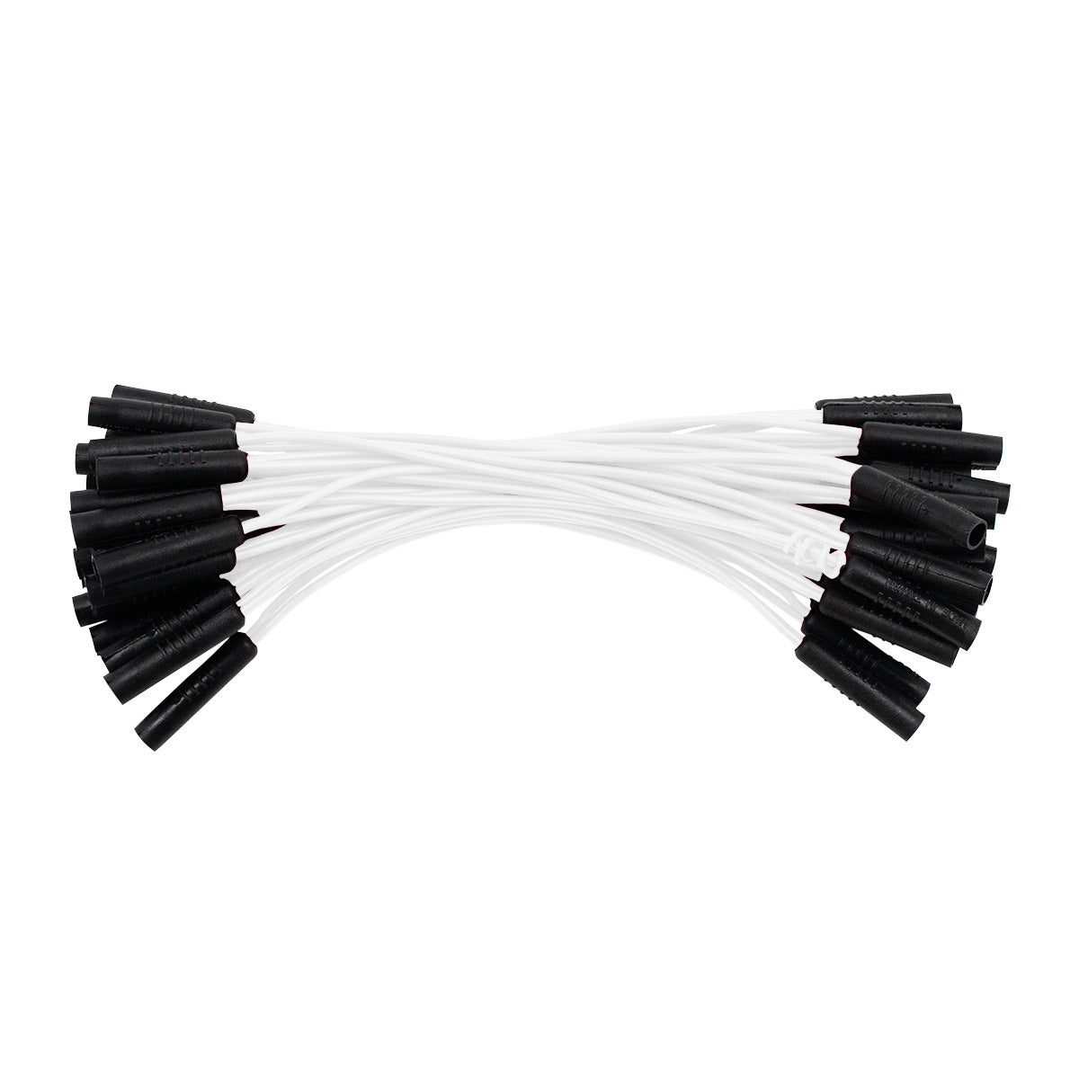 0.180" Female Plug White Wire Harness With 50 Plugs-6" Lead (Bulk)