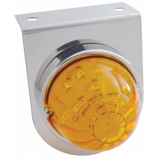 Stainless Light Bracket With 17 LED Dual Function Watermelon Lights - Amber LED/Amber Lens
