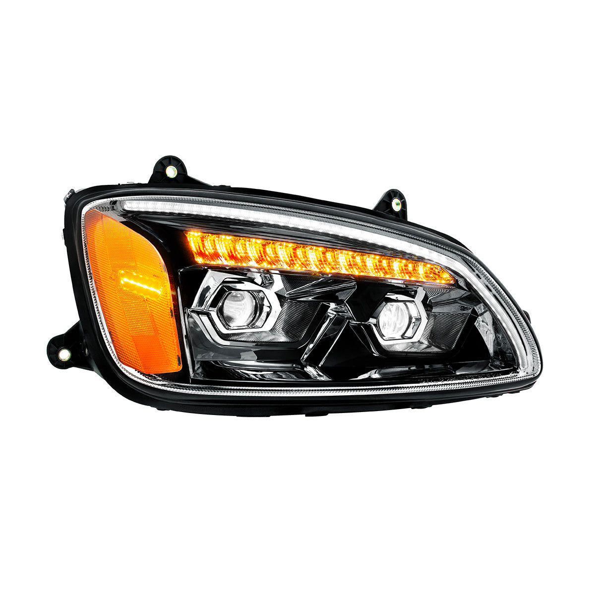 LED Blackout Projection Headlight With Sequential Turn Signal For 2008-2017 Kenworth T660-Passenger