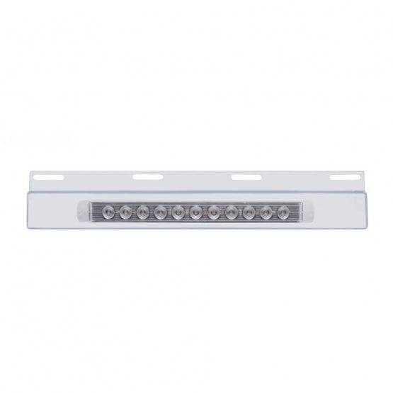 Stainless Top Mud Flap Plate With 11 LED 17" Light Bar - Red LED/Clear Lens (Each)