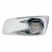 Fog Light Cover With 19 LED Beehive Light & Visor For 2007-17 KW T660 (Driver) - Amber LED/ Clear Lens
