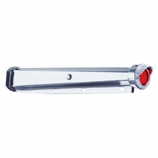 30" Heavy Duty Mud Flap Hangers With 9 LED Reflector End Cap & Visor - Red LED/Red Lens (Pair)