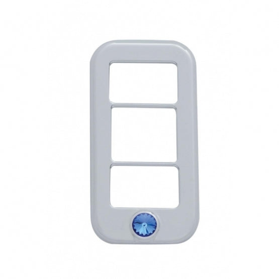 Rocker Switch Cover With 3 Openings & Color Crystal For Freightliner-Blue (3-Pack)
