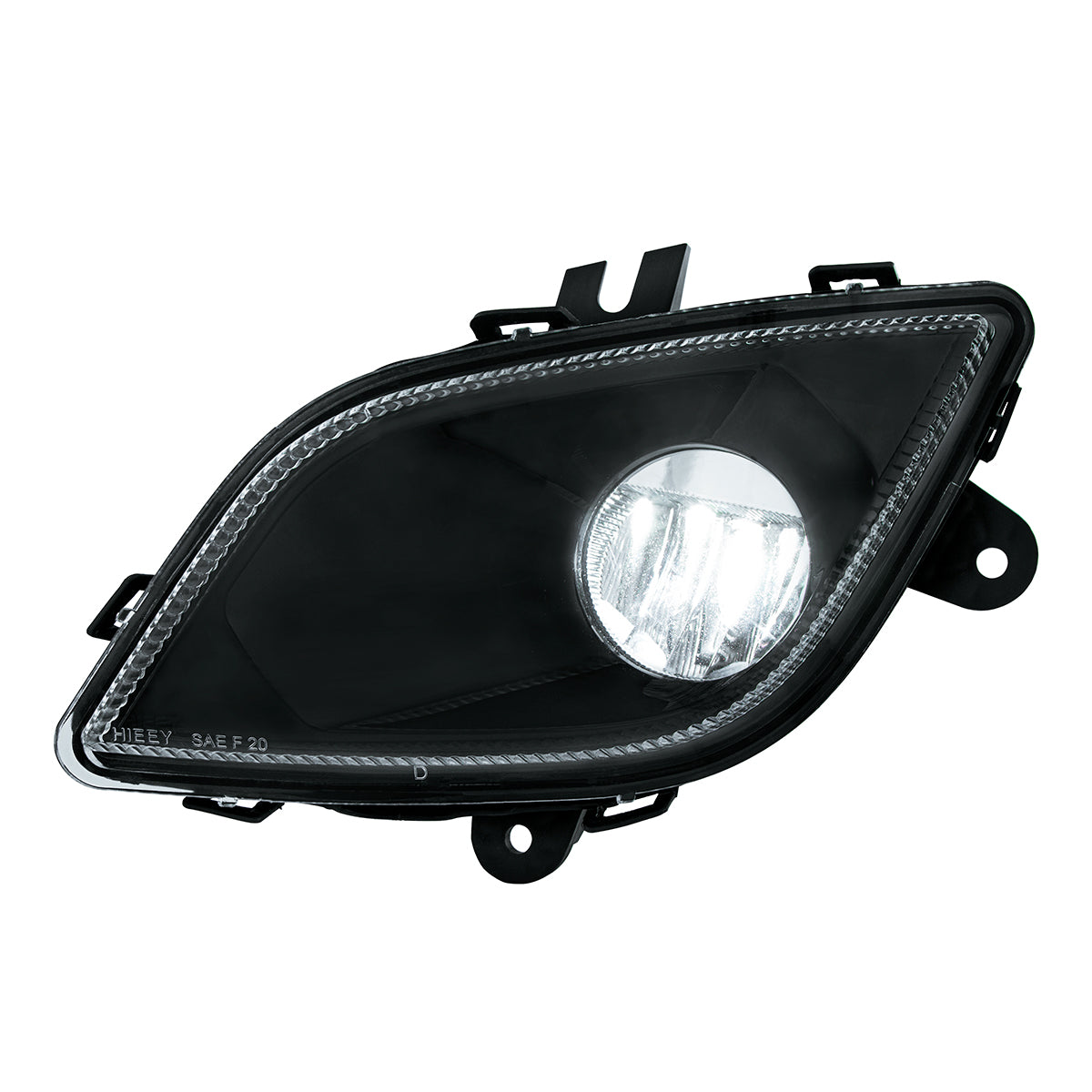 Black Single LED Fog Light For 2018-2024 Freightliner Cascadia - Driver - Competition Series
