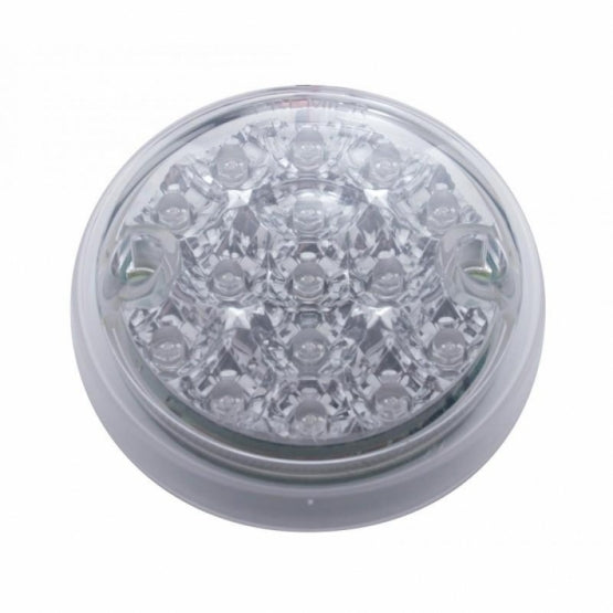 15 LED 3" Single Function Reflector Single Face Light Only - Red LED/Clear Lens (Bulk)