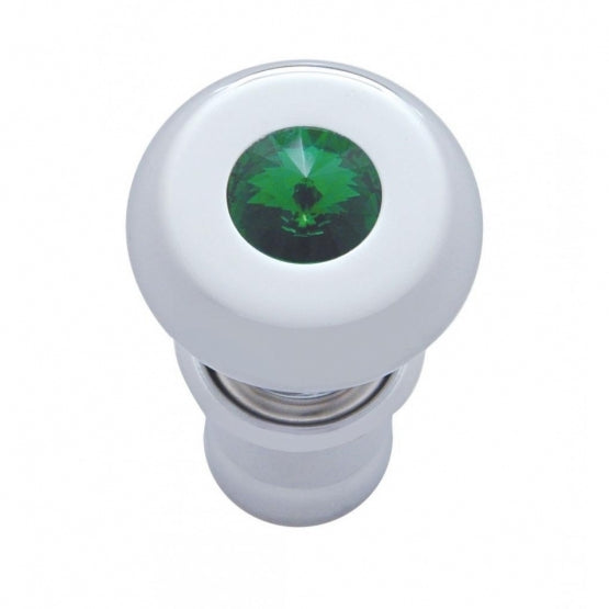 Chrome Deluxe Cigarette Lighter With Green Crystal