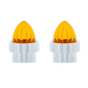 Watermelon Lens Bumper Guide Top With Chrome Base - Amber (2-Pack)