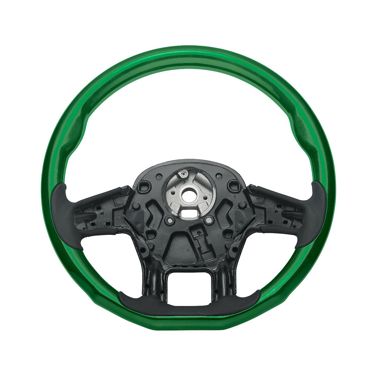 18" YourGrip Wood Candy Color Steering Wheel For 2012-2021 PB 579 & 2013-2021 KW T680-Emerald Green