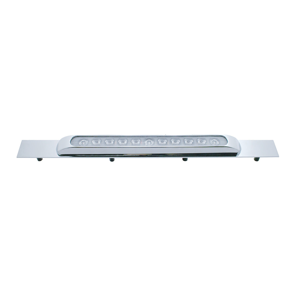 Chrome Top Mud Flap Plate With 11 LED 17" Light Bar & Bezel - Red LED/Clear Lens (Each)