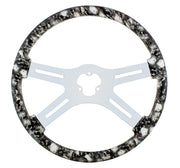 18" Skull Steering Wheel Only With Hydro-Dip Finish Wood - White/Gray
