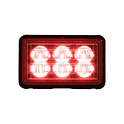 6 High Power LED Rectangular Warning Light With Bracket - Red LED (Bulk)