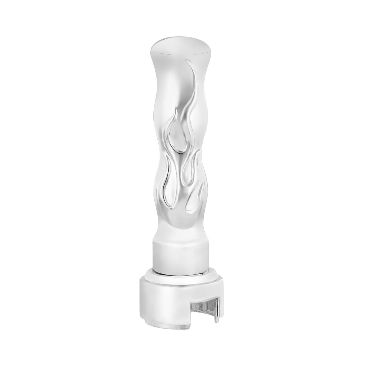 Thread-On Flame Gearshift Knob With Adapter For Eaton Fuller 13/15/18 Speed - Chrome