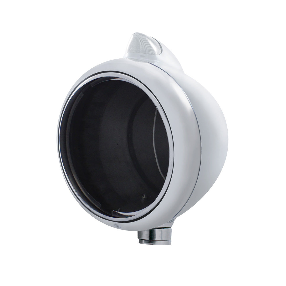 Stainless Steel Guide 682-C Headlight No Bulb & Original Style LED Signal-Clear Lens