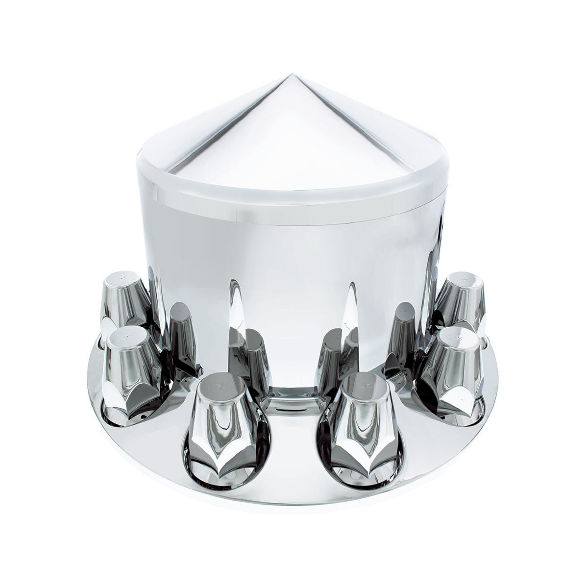 Pointed Rear Axle Cover With 33mm Standard Thread-On Nut Covers - Chrome