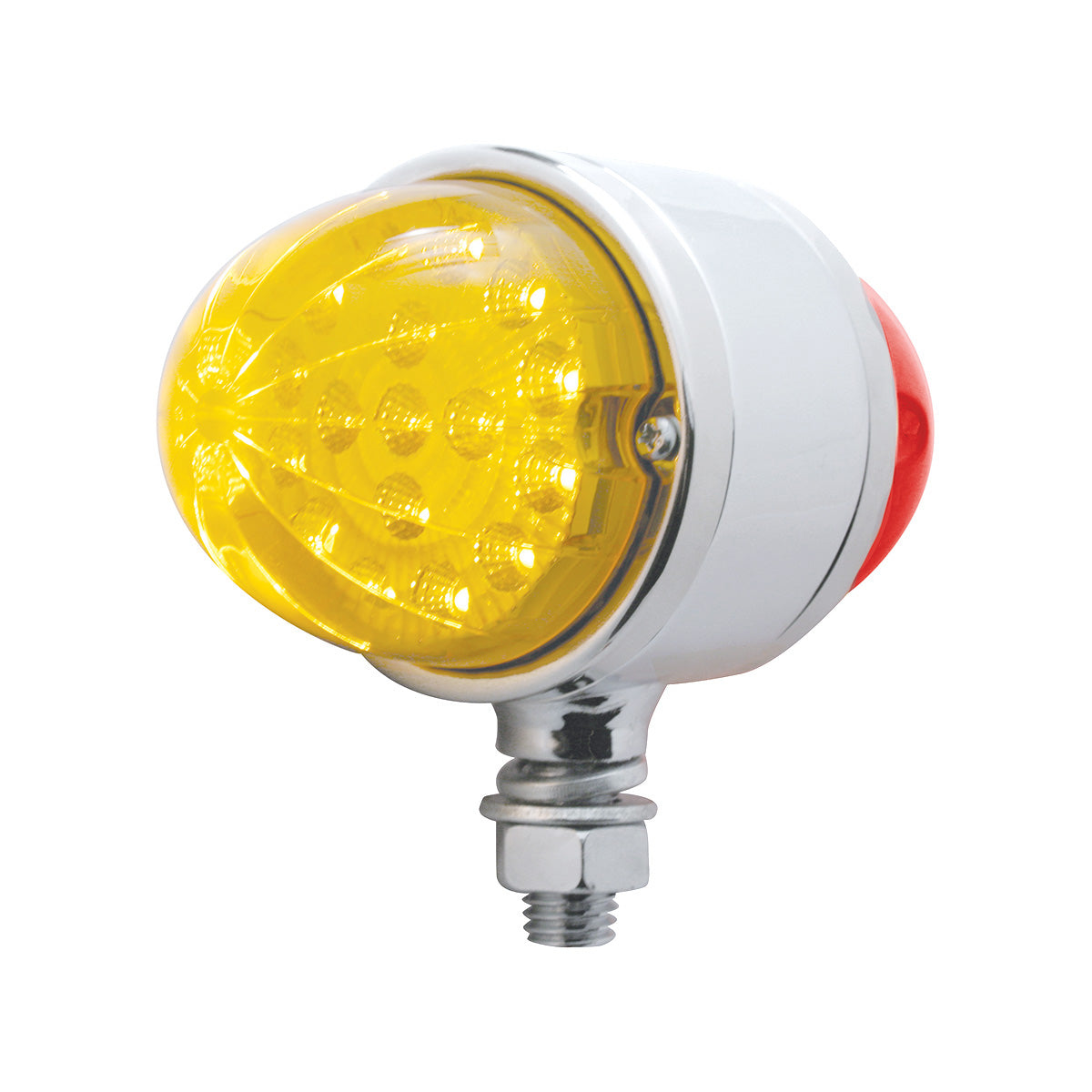 17 LED Dual Function Reflector Double Face Light - Amber & Red LED/Amber & Red Lens
