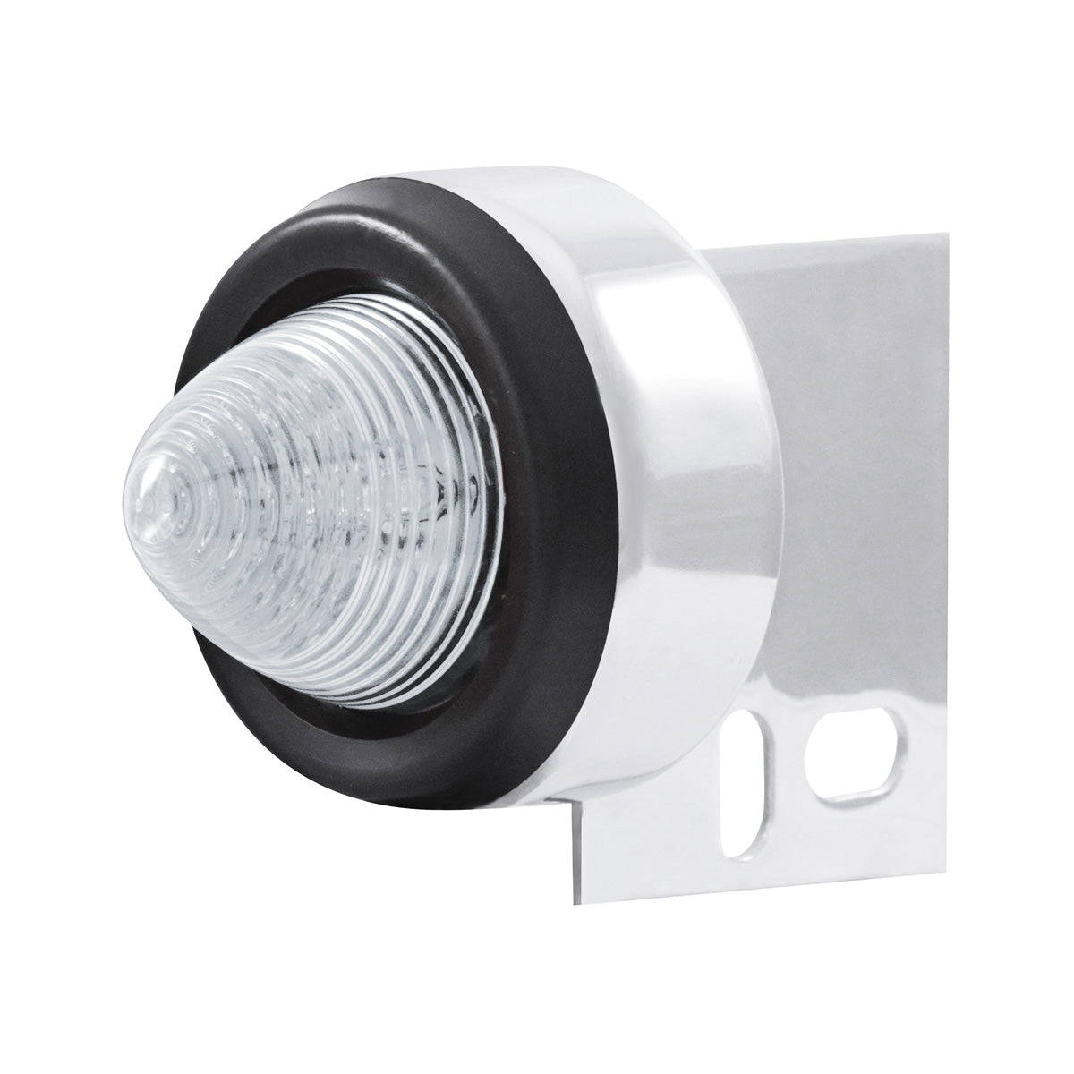 9 LED Beehive Mud Flap Hanger End Light With Grommet - Red LED/Clear Lens