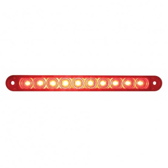 10 LED 6-1/2" Light Bar Only (Stop, Turn & Tail) - Red LED/Red Lens (Bulk)