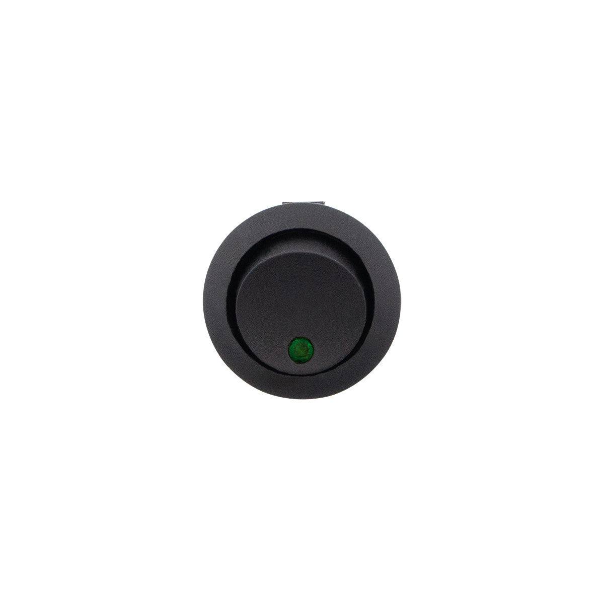 Green LED Round Rocker 10 Amp 12V On/Off 1/2" Dia. 1 Pc.