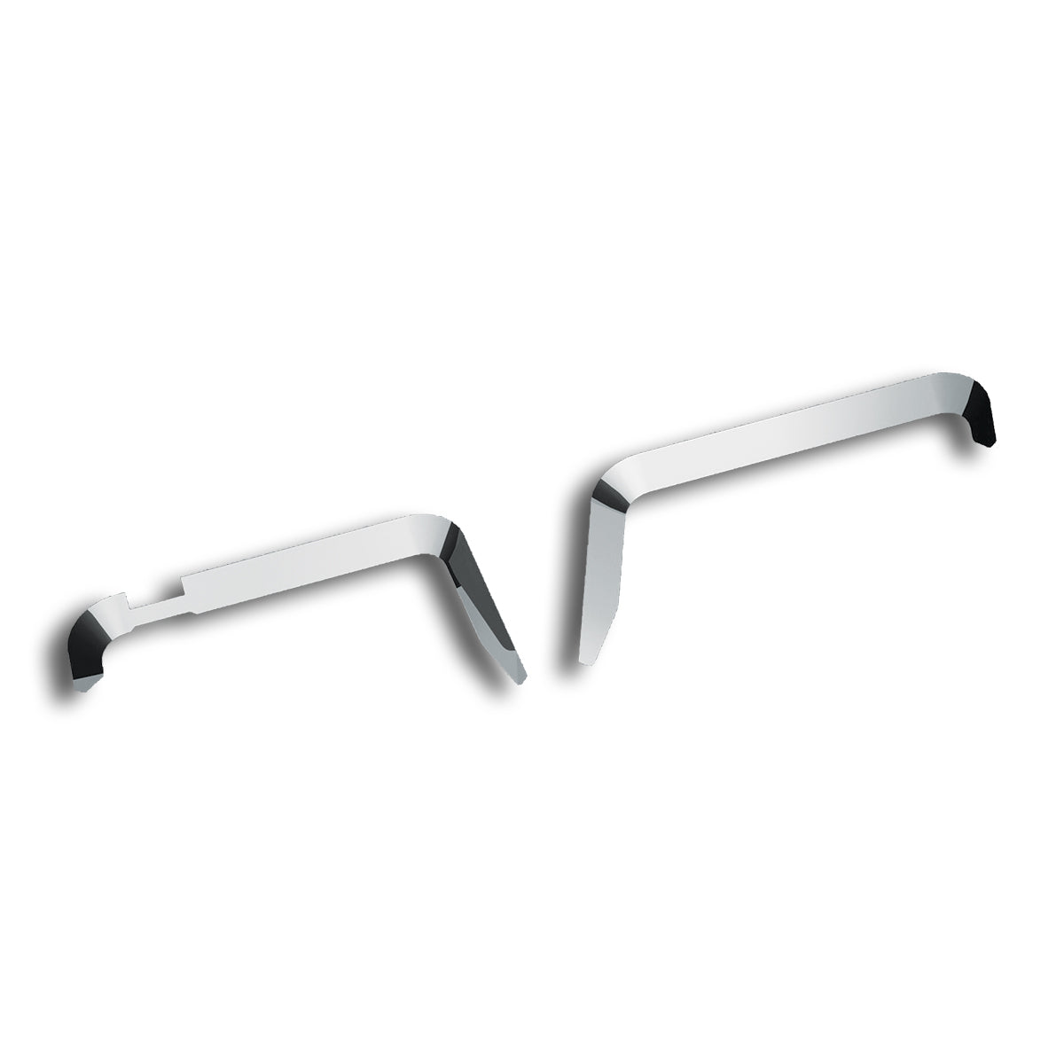 Stainless Door Window Vent Visor For All KW Trucks With Daylight Doors & Passenger Side Single Convex Mirror (Pair)