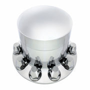 Chrome Plastic Extra Tall Rear Axle Cover With 33mm Thread-On Nut Covers