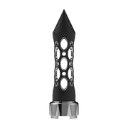 M30X3.5 Thread-On Daytona Style Spike Gearshift Knob With Chrome 9/10 Speed Adapter - Black/Vertical