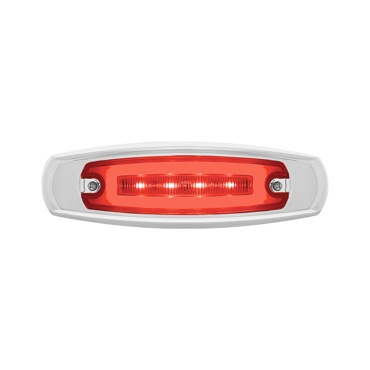 16 LED Rectangular GloLight With Bezel (Clearance/Marker) - Red LED/Red Lens