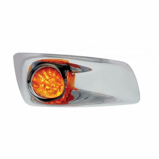 Fog Light Cover With 19 LED Beehive Light For 2007-2017 KW T660 (Passenger) - Amber LED/ Amber Lens