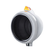 Stainless Steel Guide 682-C Headlight No Bulb & Original Style LED Signal-Amber Lens