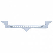 Chrome Hood Emblem Trim With 14 LED Light Bar For Kenworth - White LED/Clear Lens
