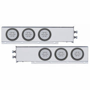 2" Bolt Pattern SS Spring Loaded Bar With 6X 21 LED 4" GloLight -Red LED/Clear Lens (Pair)