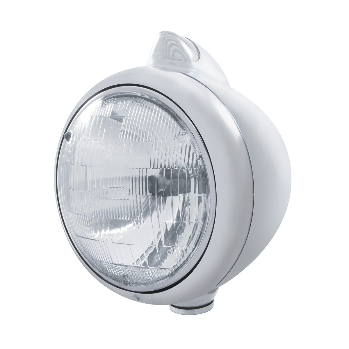 Stainless Steel Guide 682-C Headlight H6024 & Original Style LED Signal - Clear Lens