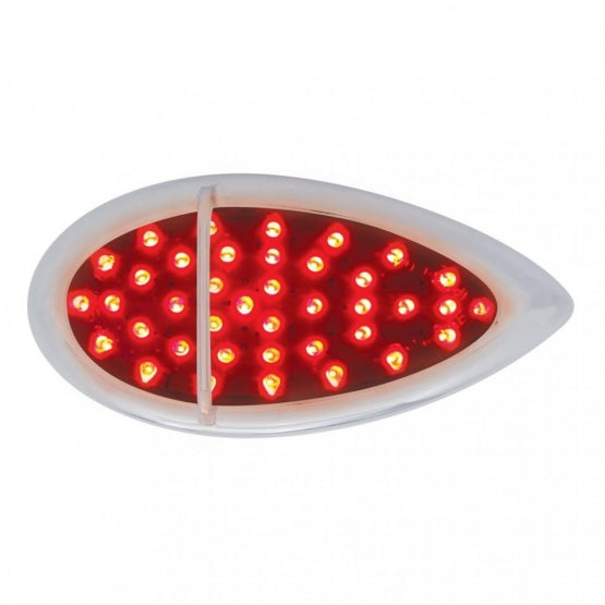 39 LED Flush Mount "Teardrop" Light (Stop, Turn & Tail) - Red LED/Red Lens