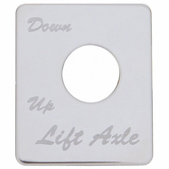 Stainless Steel Switch Name Plate For Peterbilt - Lift Axle (Down/Up)
