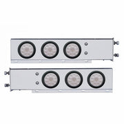 3-3/4" Bolt Pattern Deluxe SS Spring Loaded Bar W/6X 10 LED 4" Lights -Red LED/Clear Lens (Pair)