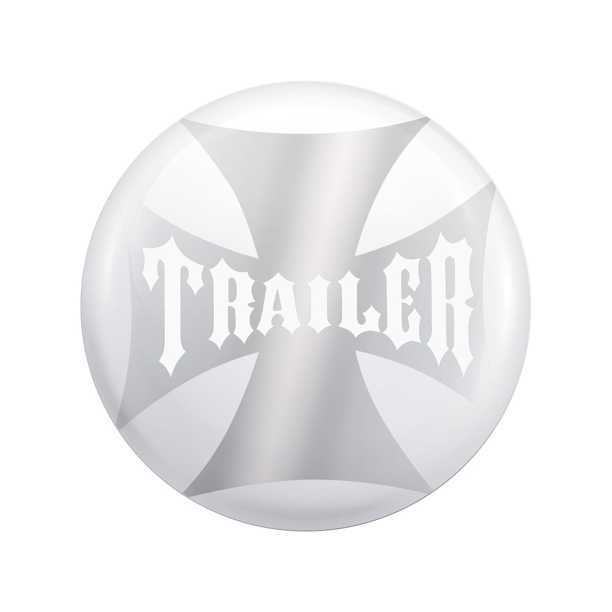 "Trailer" Maltese Cross Air Valve Knob Candy Color Sticker Only- Pearl White