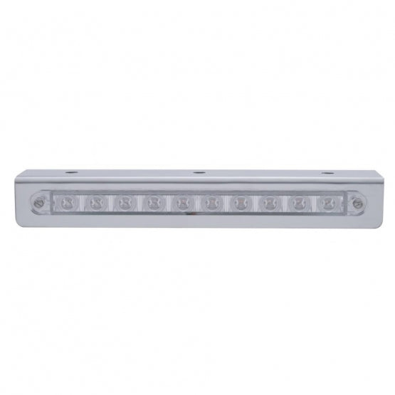 9-3/4" Stainless Light Bracket With 10 LED 9" Light Bar - Amber LED/Clear Lens