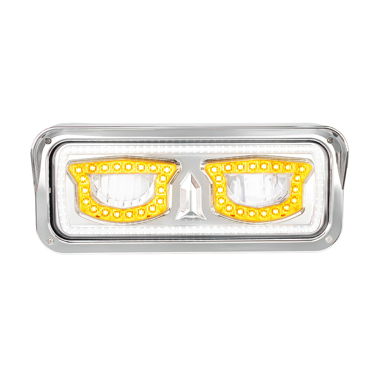 High Power Chrome LED Headlight With Turn Signal And Position Light-Driver