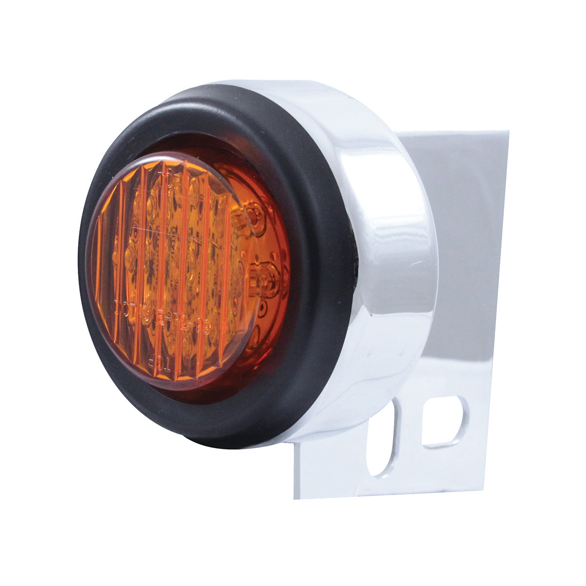 9 LED Mud Flap Hanger End Light With Grommet - Amber LED/Amber Lens