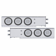 2.5" Bolt Pattern SS Spring Loaded Bar With 6X 21 LED 4" GloLight -Red LED/Clear Lens (Pair)