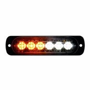 6 High Power LED Super Thin Directional Warning Light - Amber & White LED (Bulk)