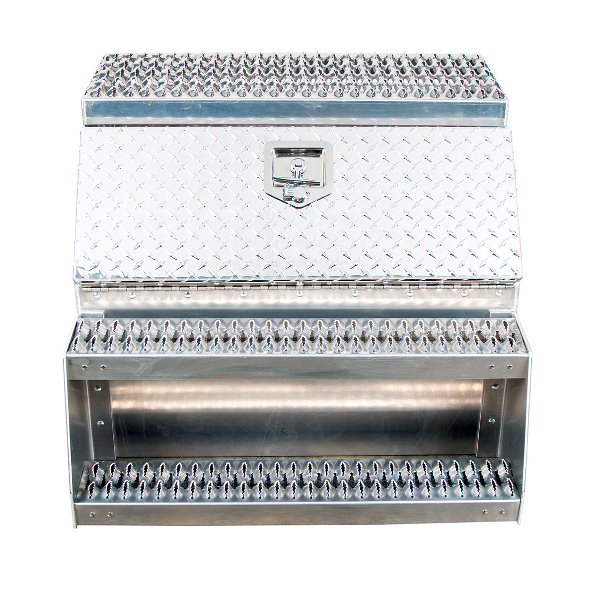 30"L X 25"W X 28"H Aluminum Step Saddle Box