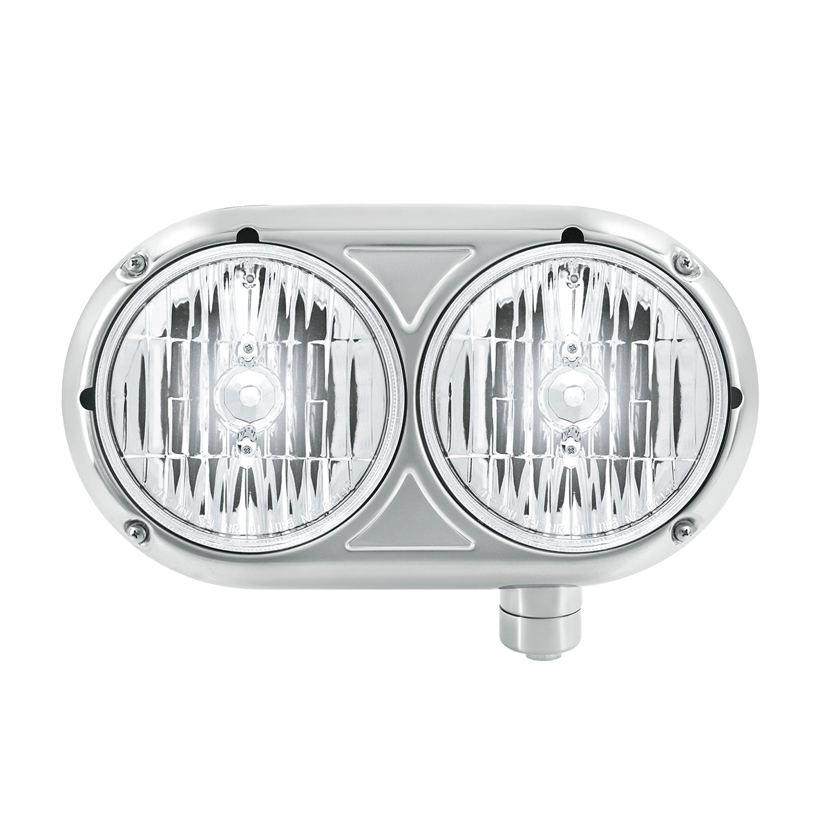 Headlight Assembly With Crystal Halogen Bulbs & 304 SS Housing For Peterbilt 359 - Passenger