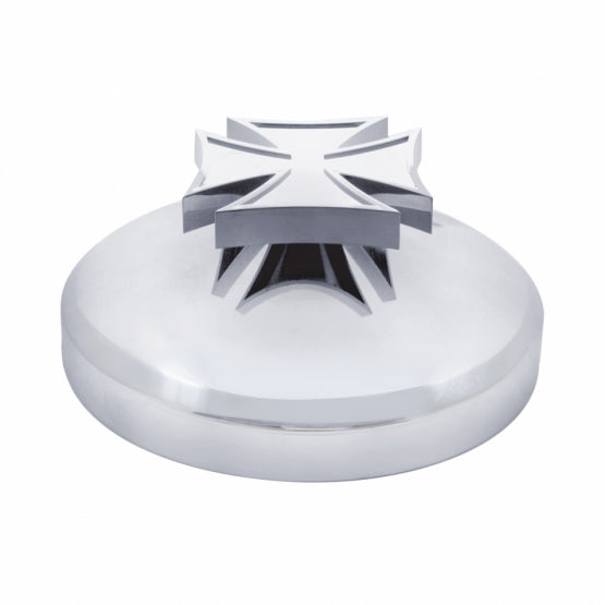 8" Chrome Rear Hubcap With Iron Cross Spinner