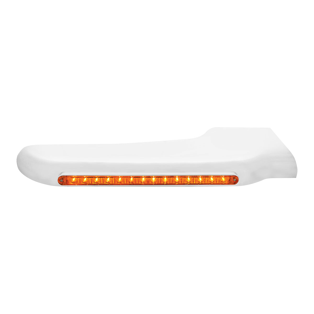 14 Amber LED Front Fender Cover For Peterbilt 388 (2008-2015) & 389 (2008-2023)-Amber Lens - Passenger