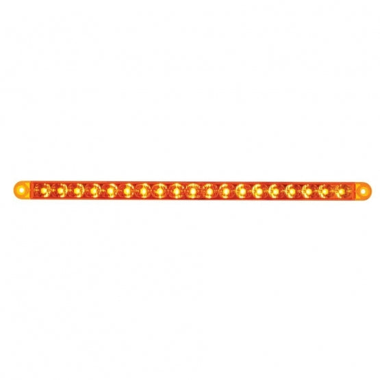 19 LED 12" Reflector Turn Signal Light Bar - Amber LED/Amber Lens